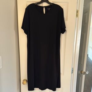 J.Jill Wearever Knit Pleat-Back Black Dress